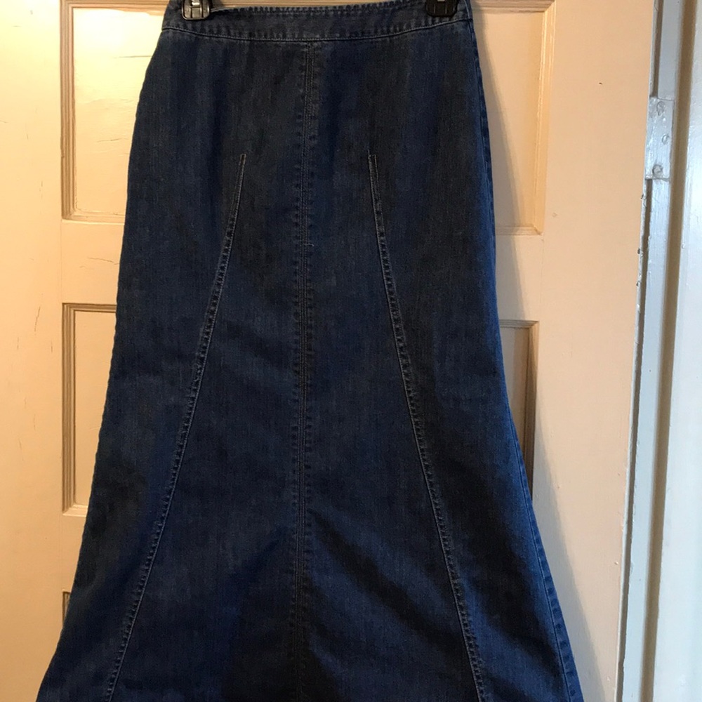 Talbots long jean skirt